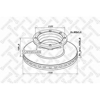 85-00801-SX_диск тормозной !330x34x130mm MAN L2000/MB фото