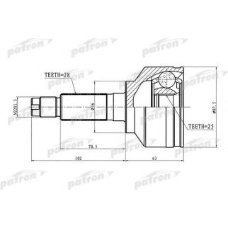 ШРУС наружн к-кт 28x56x25 KIA: Sorento 2.4i/2.5CRDi 02-09 фото