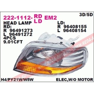 Фара левая DEPO 222-1112L-LDEM2 фото