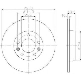 Диск тормозной задний Hella 8DD 355 110-381 фото