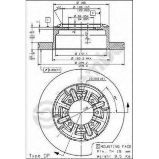 Диск тормозной задний Brembo 08.5952.10 фото