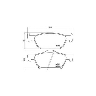 Колодки тормозные передние к-кт brembo P 28 044 фото