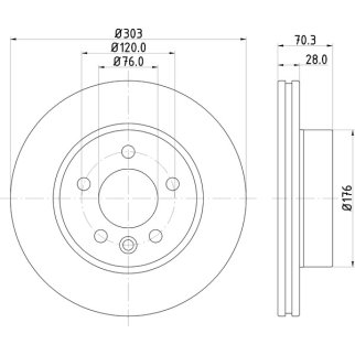 Диск торм. для а/м VW Crafter (16-) перед. d=303 (DF 084416) фото 3