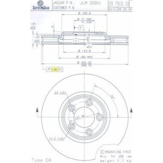 Диск тормозной brembo 09.7910.11 фото