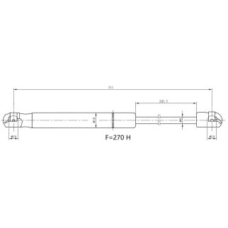 Упор газовый (амортизатор) для а/м Suzuki Swift (10-) (крышки багажника) (GS 2403) фото 3