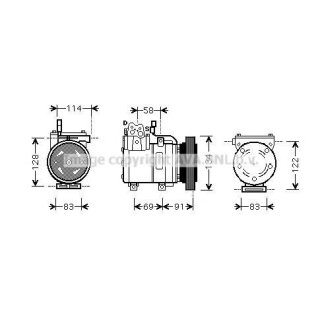 Компрессор системы кондиционирования AVA HYAK199 фото