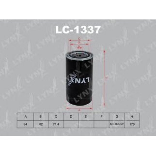 Фильтр масляный LYNXauto LC-1337 фото