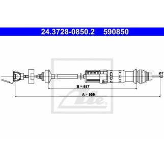 Трос сцепления ATE 24.3728-0850.2 фото