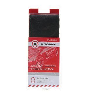 Оплетка на руль SAM-200 BLACK кожа (M) фото