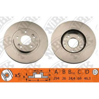 Диск тормозной передний вентилируемый NiBK RN1209 фото