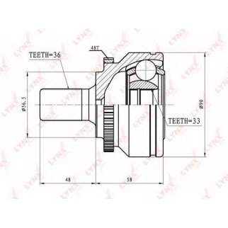 ШРУС наружный LYNXauto CO7801A фото