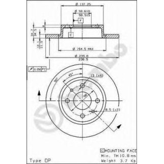 Диск тормозной brembo 08.5211.10 фото
