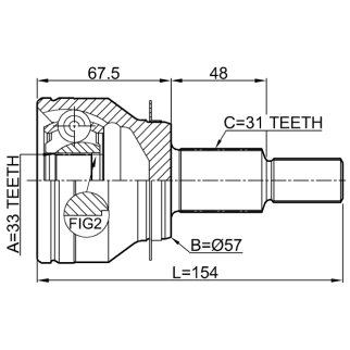 0510-KEMT_ШРУС наружный к-кт!33X57.3X31 Mazda CX-5 11-13 фото 2