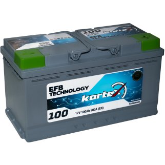 Аккумуляторная батарея KORTEX EFB 6СТ100 обр. 353х175х190 Турция фото