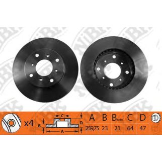 Диск тормозной передний вентилируемый NiBK RN1093 фото