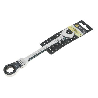 Ключ комбинированный 15мм трещоточный шарнирный (на держателе) ЭВРИКА фото