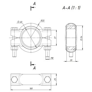 Хомут глушителя кольцевой для а/м Лада Kalina/Priora TRIALLI TCLP 54 фото 3