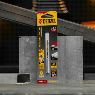 Сверло спиральное по металлу 4,5 x 80мм, Р6М5, Golden Tip, многогранная заточка// Denzel фото 6