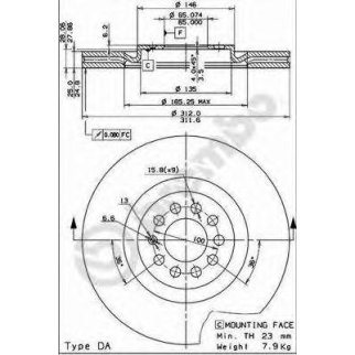 Диск тормозной brembo 09.7880.11 фото