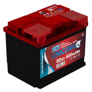 Аккумуляторная батарея UNICORN Red EFB 6СТ 60 прям. 242х175х190 Россия 600А фото