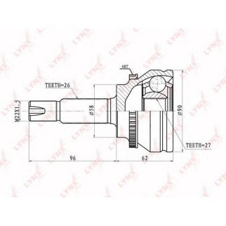 ШРУС наружный LYNXauto CO7503A фото