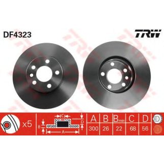 Диск тормозной передн FORD: GALAXY 95-, SEAT: ALHAMBRA 96-, VW: SHARAN 95-, TRANSPORTER IV c бортовой платформой 96-03, TRANSPORTER IV автобус 96-03, TRANSPOR фото