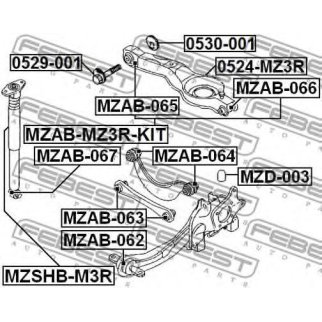 MZAB-063_сайлентблок заднего рычага! Ford Focus all 98&gt;, Mazda 3 BK all 0 фото