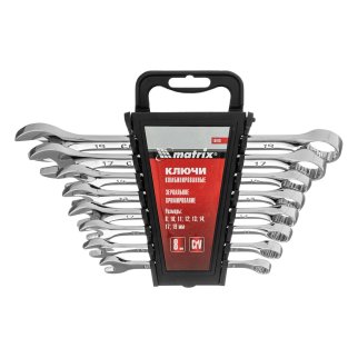 Набор ключей комбинированных 8-19 мм, 8 шт., CrV, полированный хром MATRIX фото
