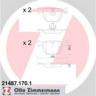 21487.170.1_колодки дисковые !задн. 123x59x17  BMW E38 2.8/4.0/5.0/2.5TDs/3.0D 95-01/E46 M3 3.2 00&gt; фото