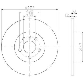 Диск тормозной задний MINTEX MDC1599 фото
