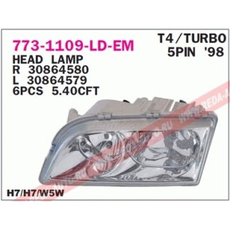 Фара передн лев с ЭК VOLVO: S40,V40 98-01 фото