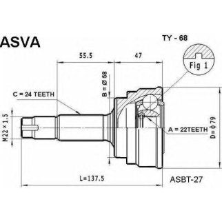 ШРУС НАРУЖНЫЙ 22x58x24 фото