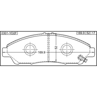Колодки передние HONDA PILOT YF4 2009- 0301-YD2F фото 2