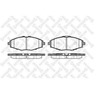 Колодки дисковые п. с антискрип. пластинами Daewoo Lanos 1.5 VIN&gt;/Matiz SOHC 98&gt; STELLOX 707000B_SX фото