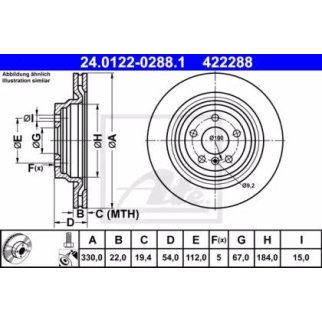 Диск тормозной ATE 24.0122-0288.1 фото