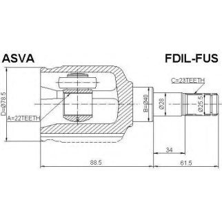 ШРУС внутренний ASVA FDIL-FUS фото