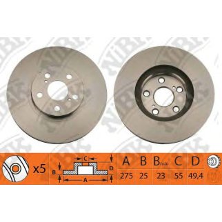 Диск тормозной передний вентилируемый NiBK RN1142 фото