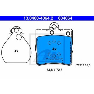 Колодки тормозные задние дисковые к-кт ATE 13.0460-4064.2 фото