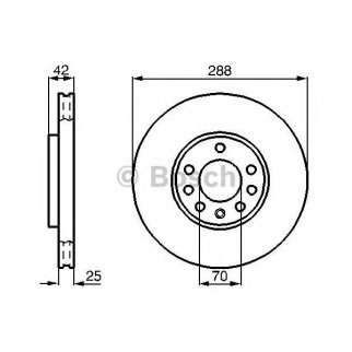 Диск тормозной OPEL Vectra B (-02) SAAB (-06) передний (1шт.) BOSCH фото