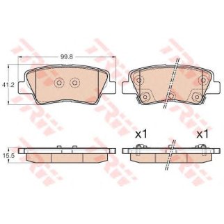 Колодки тормозные задние дисковые к-кт TRW GDB3537 фото