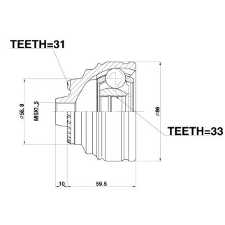ШРУС для а/м BMW 3 F30/F35 (11-)/X1 (E84) (09-) (наруж. перед.) (GO 2603) фото 3