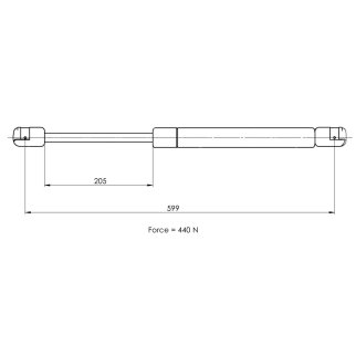 Упор газовый (амортизатор) для а/м Ford Fiesta (01-) 5 двер. (крышки багажника) (GS 1004) фото 2