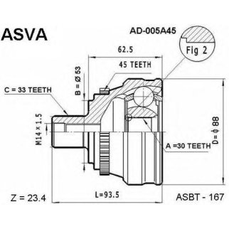 ШРУС НАРУЖНЫЙ 30x53x33 фото