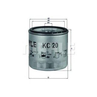 Фильтр топливный MAHLE KC 20 фото 2