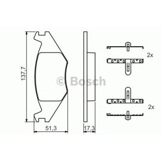 Колодки тормозные передние к-кт BOSCH 0 986 468 890 фото