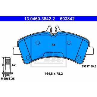 Колодки тормозные задние дисковые к-кт ATE 13.0460-3842.2 фото
