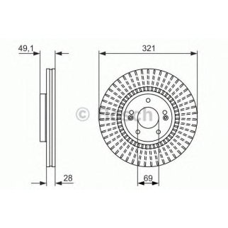 Диск тормозной передний вентилируемый BOSCH 0 986 479 786 фото
