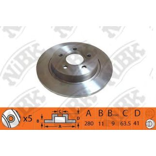 Диск тормозной задний NiBK RN1368 фото