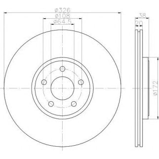 Диск тормозной задний Hella 8DD 355 115-581 фото