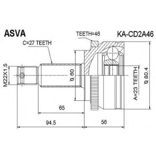 ШРУС наружный ASVA KACD-2A46 фото